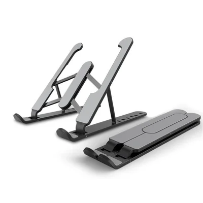 Foldable Laptop Stand Non-slip Desktop Notebook Holder Laptop Stand for Macbook Pro Air iPad Cooling Bracket - Black