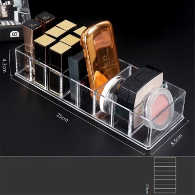 Clear Acrylic Cosmetic Storage Drawer Makeup Jewelry Storage Case Lipstick Eye Shadow Organizer Case - S Size/8 - grid