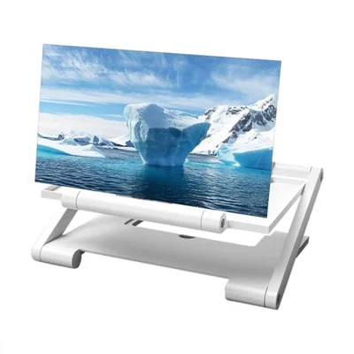 3D HD Folding Cell Phone Video Screen Amplifier Magnifier Stand for 4.0-6.0 inch Smartphones - White