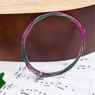 6Pcs/Set Quality Guitar Strings Replacement for Acoustic Guitar - Colorful