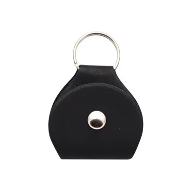 Guitar Picks Leather Case Keychain Guitar Picks Holder Plectrums Case Bag - Black