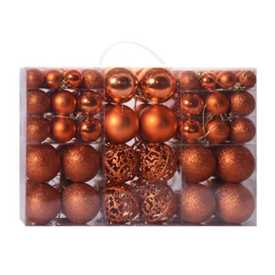 100Pcs / Box Christmas Tree Balls 3-6cm Diameter Round Ball Pendant Xmas Gift Party Decor - Bronze