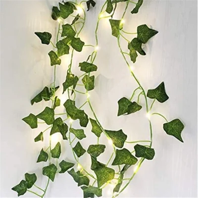 2m 20 LEDs String Light Artificial Ivy Green Leaf Plant Vine Fairy Light Garden Yard Home Patio Decor - Creeper