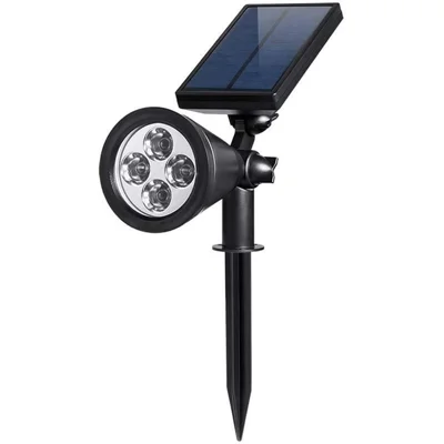 4-LED Solar Spotlight Outdoor Garden Lamp Lawn Landscape Light - White