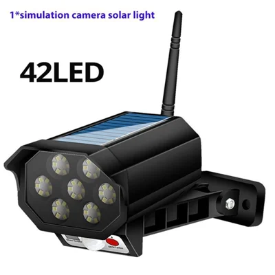3 Modes Motion Sensor Solar Light 42-LED Dummy Security Camera Remote Lamp - without Remote Control