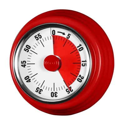 Magnetic Kitchen Timer 60 Minutes Visual Countdown Timer with Loud Alarm for Baking Cooking - Red