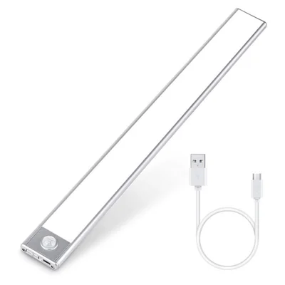 Under Cabinet Light 40cm LED Motion Sensor Light Under Counter Closet Lighting USB Rechargeable Battery - White Light