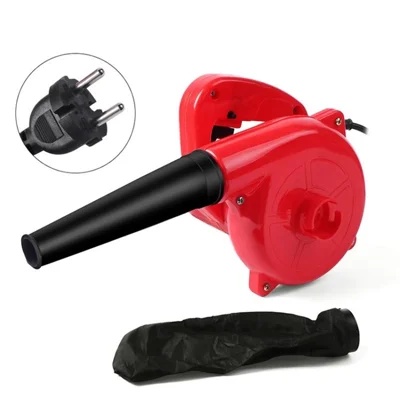 Electric Handheld Air Blower Computer Dust Collector Fan Vacuum Cleaner - Red/EU Plug