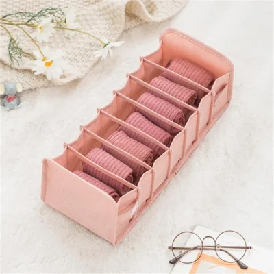 Drawer Divider Bras Lingerie Panties Storage Boxes Closet Underwear Organizer - Pink//S