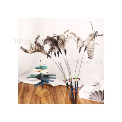 Feather Cat Toy Interactive Cat Wand Bell Cat Teaser Exerciser