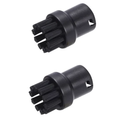 2Pcs Steam Cleaning Brush Small Round Brushes for Karcher SC1/SC2/SC3/SC4/SC5/SC7/CTK10 - Black/2Pcs