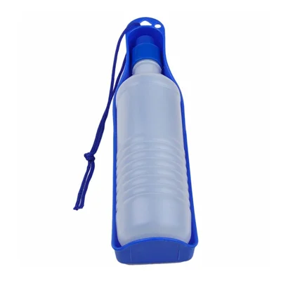 750 ml Hundeflaskemed dispenser, bærbar rejsedrikkeflaske - Blå