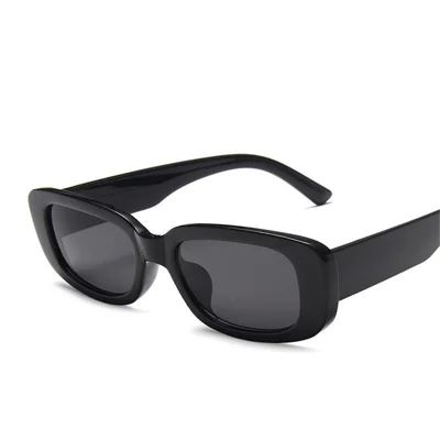 Rectangle Women Sunglasses Retro Fashion Glasses UV Protection Eyewear Goggle - Black/Grey