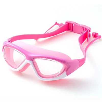 Kids Swimming Goggles Child Swim Glasses Anti Fog Soft Silicone Frame for Ages 3-14 Boys Girls - Purple