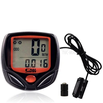 SD-548B Bicycle Computer Odometer with 14 Functions Waterproof LCD Bike Speedometer - Black