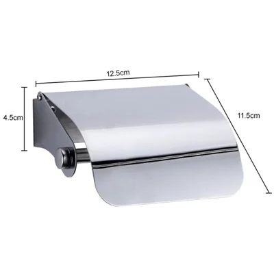 Bathroom Toilet Paper Holder Wall Mounted with Shelf Tissue Paper Roll Dispenser - K1/Silver/Drilling Installation