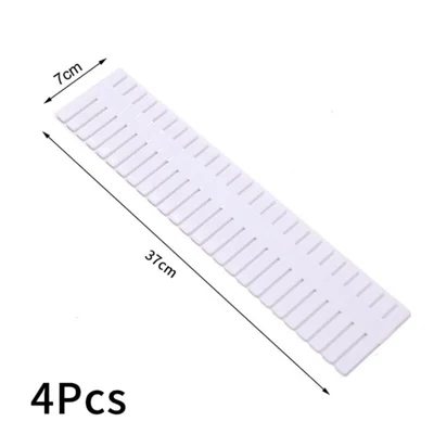4Pcs Drawer Divider Organizer Home Underwear Socks Storage Partition Board - White/S