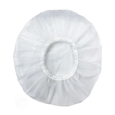 Waterproof Bathing Shower Cap Hotel Elastic Swimming Bath Cap - White