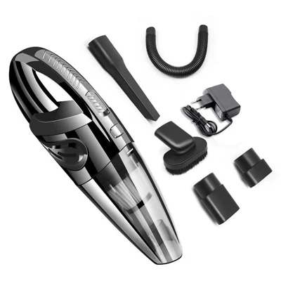 AX-6612 Cordless Handheld Car Vacuum Cleaner Powerful Wet & Dry 120W Vacuum Cleaner - Black/EU Plug
