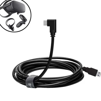 VR Link Cable for Oculus Quest 2 Quest 1 VR Headset USB 3.2 Gen 1 High Speed Data Charging Cord - Black / 3m