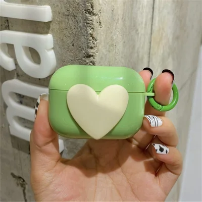 Heart Matcha Green Milky Case Cover Earphones Protector for Apple AirPods - For AirPods Pro