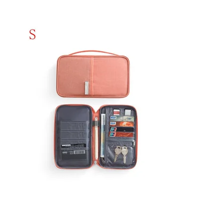 Water-resistant Business Style Credit Card Passport Holder Bag Wallet - Pink/S