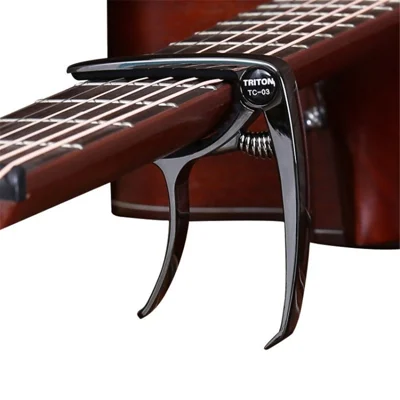 TRITON Quick Change Metal Guitar Clamp Acoustic Classical Guitar Capo - Black