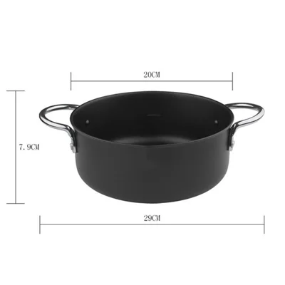 For Home Kitchen Durable Deep Fryer Pan with Oil Drip Drainer Rack Fry (with Certification) - Black/20cm/S