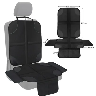 JF11 Non-Slip Car Seat Cushion Protector 600D Oxford Cloth Cover Mat with Storage Pockets - Black Line