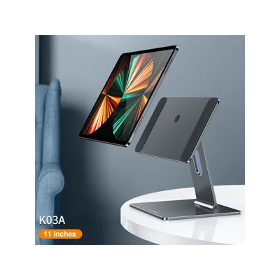 DULCII K03 For iPad Magnetic Stand 360 Degree Rotation Anti Slip Aluminum Alloy Tablet Holder Bracket - Grey  /  For iPad Air (2020)