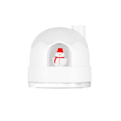 350ML Cute Snow House Night Light Humidifier Air Sprayer Mist Maker Fogger Diffuser Air Purifier Freshener (with EMC Certification) - White/USB Plug