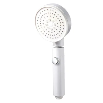 High Pressure 3 Spray Modes Handheld Shower ON/OFF Pause Switch Rotary Shower Head - White Shower