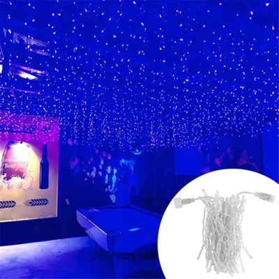 LED Christmas Curtain Light 5x0.7m String Waterproof Waterfall Light for Garden Yard Wedding Party Decor - Blue