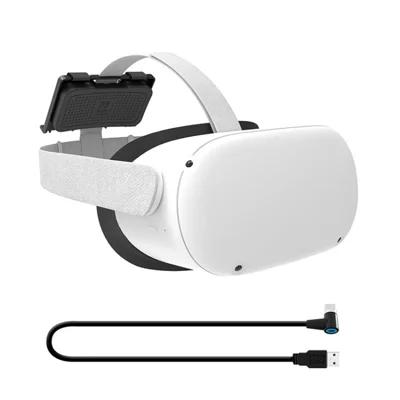 AMVR For Oculus Quest/Quest 2/HTC Vive Audio Strap Battery Power Bank Holder VR Accessories - with USB Cable