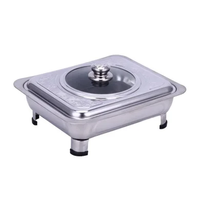 Stainless Steel Food Serving Tray Table Pan for Catering and Restaurants (BPA-free, No FDA Certificate) - Silver