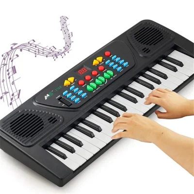 37 Keys Music Piano Keyboard Portable Musical Instrument Electronic Toy - Black