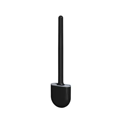 SANGA Detachable Handle Design Bathroom Toilet Cleaning Brush Silicone Scrubber with Holder - Black