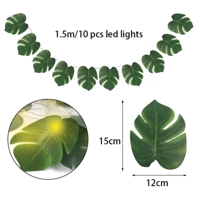 Turtle Leaf Fairy Light String for Room Bedroom Wall Decoration LED Light - Yellow Light/1.5m 10 Lights