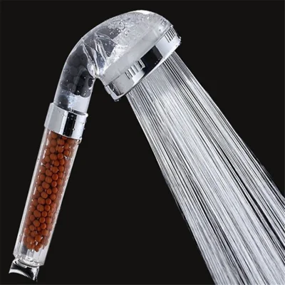 Transparent Design Negative Ion Filter Shower Head 3 Spray Modes Water Saving Handheld Shower Head