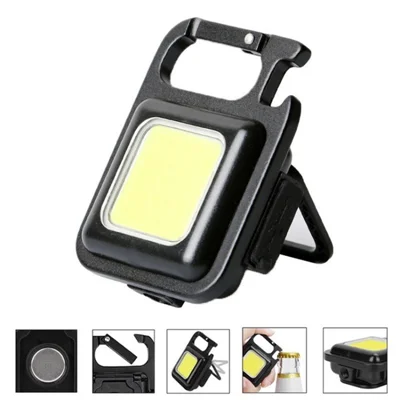 YS04 Portable Multi-functional Mini Keychain Flashlight Bottle Opener for Car Repair Emergency Lighting - Black