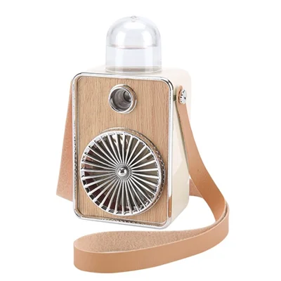 Portable Summer Cooling Fan with Light Mute Spraying Fan Personal Humidifier Fans - White