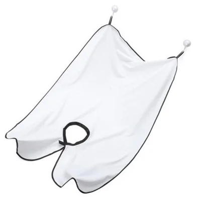 Men Beard Shaving Apron Bib Waterproof Shaving Cloth Non-Stick Beard Cape Trimming Bib - White