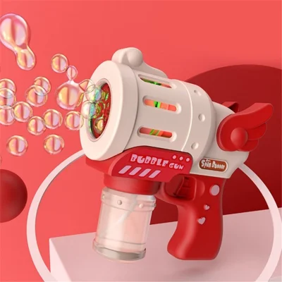 Rocket Launcher Bubble Machine Gun for Birthday Parties Bubble Gun Toy (No Battery) - Red