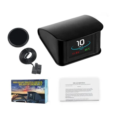 P10 OBD2 OBD Car Speedometer Thermometer Driving Computer Temperature Gauge Hud Head Up Display