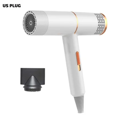 Negative Ionic Blow Dryer Salon Professional Smooth Hair Blower - White / US Plug