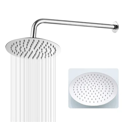 Rain Shower Head Round 304 Stainless Steel 8-inch Bathroom Shower Head Replacement Rainfall Showerhead