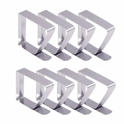 8Pcs Tablecloth Clips Stainless Steel Picnic Tablecloth Clips Table Cover Clamps Holders for Picnics Marquees Weddings Graduation Party