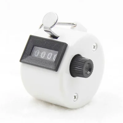 Digital Counter Recorder 4 Digital Click Number Count for Golf Football School Event Timer - White