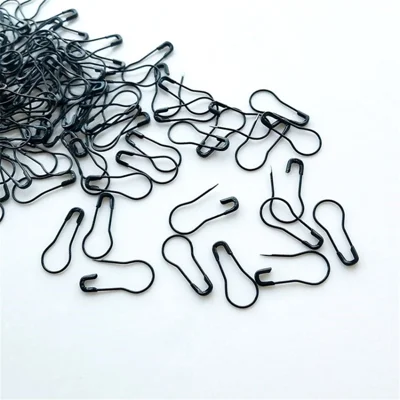 100Pcs / Pack Safety Pins Metal Clips Marker Tag Gourd Pins for DIY Craft Clothing Sewing Knitting - Black