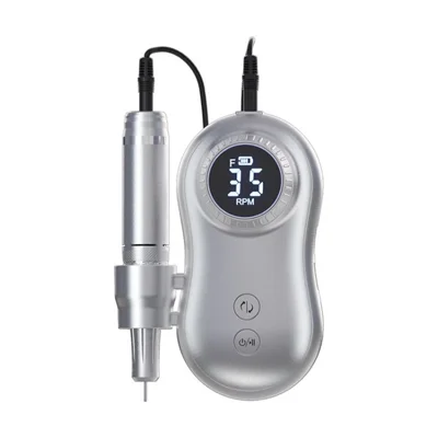 JF602 Acrylic Nail Drill Rechargeable 30000RPM Electric Nail File Machine for Nail Art Manicure Pedicure - Silver